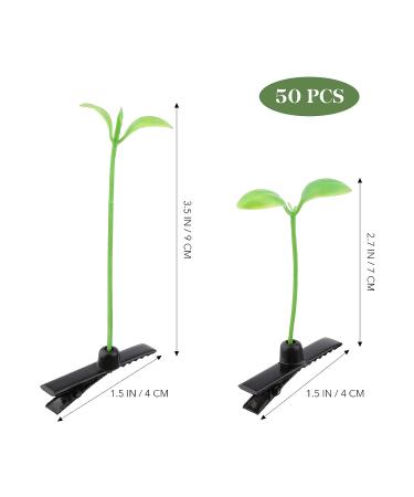 HANABASS 50pcs Bean Sprout Hair Clips - Cute Plant Hairpins for Women, Kids, Girls - Green Barrette Headwear for Home, School, Easter Party - Buy Online on GoSupps.com