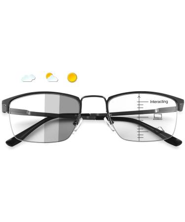 LJIMI Photochromic Progressive Multifocus Reading Glasses - Blue Light Blocking Multifocal Eyeglasses Black 3.5x | Shop Internationally - Buy Online on GoSupps.com