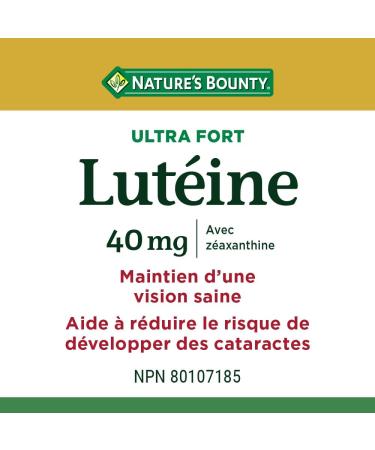 Nature's Bounty Ultra Strength Lutein 40mg with Zeaxanthin Eye Health Supplements Support Vision Health 75 Softgels - Buy Online on GoSupps.com