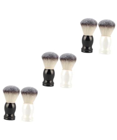 Minkissy 6 STK Manual shaving brush cleaning tools Shave soap brush. Servant shaving brush men stand in front of shaving brushes bear razor brush wooden handle man handbook fiber wool 10.5x3.3cmx3pcs as shown x 3 pieces