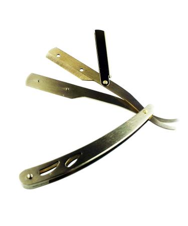 Sicastar Stainless Steel Folding Straight Razor | Gold | Replaceable Single Edge Blades for All Double Edge Razors | International Shipping Available - Buy Online on GoSupps.com