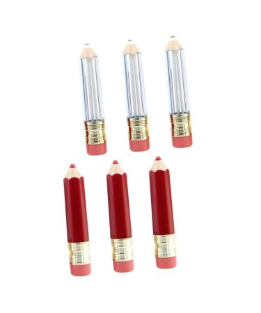 Homoyoyo 6 pi ces Lot de Tubes Vides pour Gloss L vres Format Crayon Transparent et Rouge Rechargeables pour Soin L vres DIY Flacons Compacts et L gers Faciles Transporter et
