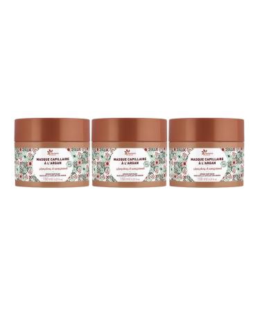 Fleurance Nature- Triplo Masque Capillaire l'Argan Bio- 150ml- Soin Capillaire femme certifi Bio Cosmos Ecocert- traitement Cheveux Secs et ab m s- Nourrit et hydrate- 25123 (3)