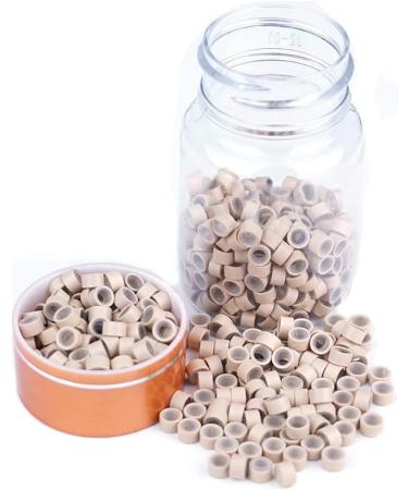 500Pcs 5.0mm Silicone lined Micro Rings for Pre Bonded Hair Extensions, Beige Blond Color - Buy Online on GoSupps.com
