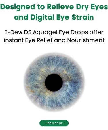 I-Dew DS Night-Time Aquagel Eye Drops for Dry Eyes Carmellose Eye Drops for Contact Lens Users and Red Eyes Moisturises and Comforts Dry Eye Overnight 4 x 10ml Quad Pack 10ml (Pack of 4) - Buy Online on GoSupps.com