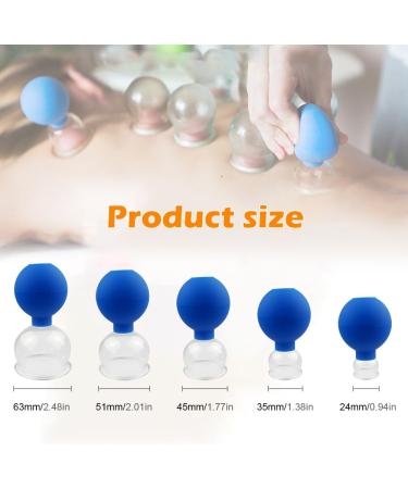 Tbusingoto 5-Series Glass Cupboard Set | Professional Suction Balls (25-65mm) for Medical & Fireless Cupping - Premium Blue Cupping Glass - Buy Online on GoSupps.com