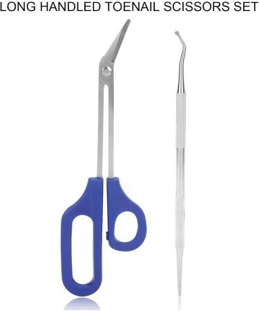 Long Handled Toenail Scissors Set with Ergonomic Design Comfort Handle for Easy Nail Trimming - Buy Online on GoSupps.com