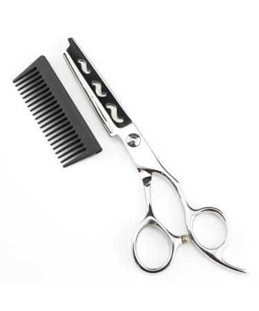 Hair Cutting Scissors 6 Inch Professional JP440c Steel Hollow 2 in 1 Hair Scissors with Comb Haircut Barber Hair Cutting Shears Hairdressing Scissors