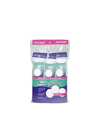 Swisspers Gentle Care Cotton Rounds, 3 packs, 240 ea - 2pc