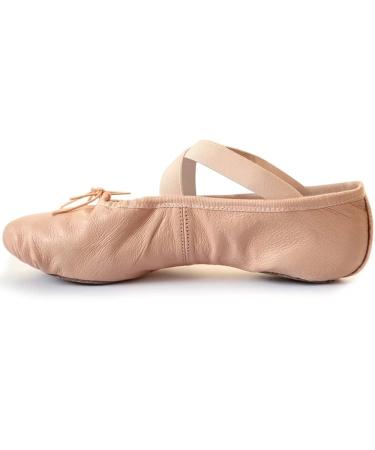 S.Lemon leather ballet shoes shared sole ballet ballet shoe dance shoes microfiber leather ballet snap ballet shoes for girls women 34 EU pink
