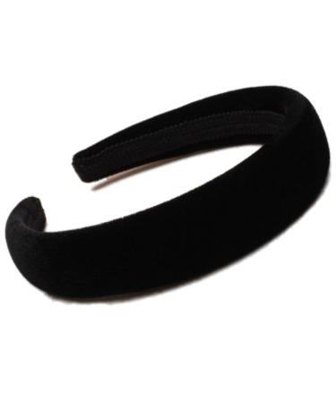 Headband velvet cover Alice design 2.5 cm wide black