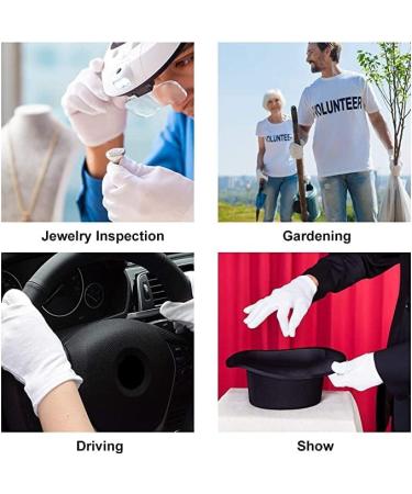 7 Pairs White Cotton Gloves for Dry Hands - Moisturizing Overnight Eczema Relief - Washable One Size Fits All - Buy Online on GoSupps.com