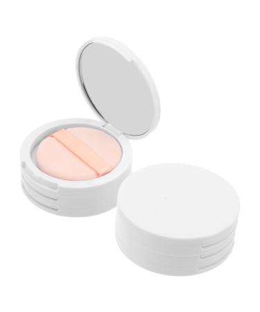 Palette de Maquillage Vide Ronde 3 Couches Blanche avec Miroir et Houppette tui Fards Paupi res DIY Compact 2 Pi ces Rangement Portable pour Maquillage et Voyage