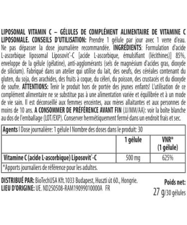 BioTechUSA Liposomal Vitamin C LiposovitC Formula Supports the immune system and collagen production High absorption 30 capsules - Buy Online on GoSupps.com