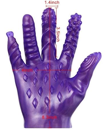 Soft Flirt Massage Tool for Men & Women - Ribbed Hand Sleeve - Purple - International Shipping - Buy Online on GoSupps.com