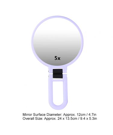 YYOYY Portable Travel Mirror - 5X Magnifying Folding Cosmetic Mirror - Desktop Makeup Mirror (Purple) - Buy Online on GoSupps.com