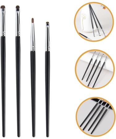 DRESSOOS 4pcs Eyeliner Brush Eye Makeup Tool Eye Liner Brush for Makeup Wooden Handle - Buy Online on GoSupps.com