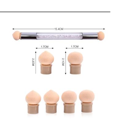 Dual Tipping Sponge Nail Brush & Gradient Shading Pen - Ombre Nail Art Tool with 4 Replacement Heads | Alittlecuteshop - Buy Online on GoSupps.com