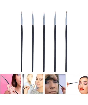 FOMIYES 5Pcs Eyeliner Brush Safe Portable Durable Eyeliner Applicator Makeup Tool Lipstick Brush 18x0.4cm Black - Buy Online on GoSupps.com