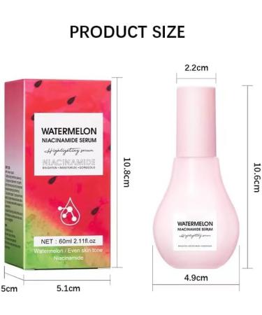 (Most Gifted) 1/2/3Pcs Watermelon iacinamide Serum Hydrating & Brightening with Hyaluronic Acid | Glycerin | and Vitamin E - Lightweight Facial Serum & Makeup Primer Liquid Highlighter (3pcs Watermelon Niacinamide Serum) - Buy Online on GoSupps.com