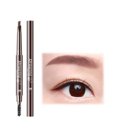Maedack Eyebrow Pen - 1PCS Makeup Double Head Automatic Eyebrow Pencil Natural Waterproof Lasting Eyebrow Pen with Eyebrow Brush brown