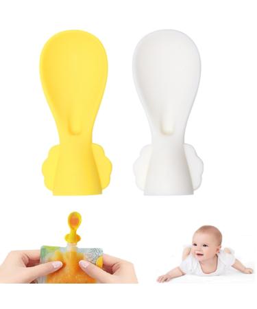 Quetschie Babylenp pel baby open for feeding reusable baby weaning spoon Self -feeding spoon squeeze feeder spoons squeeze silicone spoon squeezing baby led weaning 2 pieces