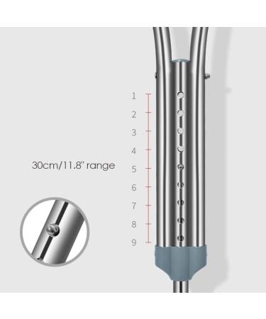 Safety Crutches Stainless Steel Crutches 2pcs Adult Underarm Canes with Spring Shock Absorbing Walking Sticks Adjustable Walking Cane Comfortable Independence Adult size 175-195cm - Buy Online on GoSupps.com