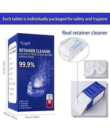 Retainer Cleaning Tablets 120ct - 4 Months Supply | Mouth Guard Cleaner, Remove Stains & Odor, Prevent Brace Discoloration, Mint Flavor - Buy Online on GoSupps.com