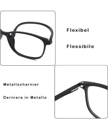 Shop Mcoorn 2-Pack Large Wide Reading Glasses for Men & Women - Flexible Blue Light Filter Matte Black & Light Black Includes Case - 3.0x Magnification - Buy Online on GoSupps.com