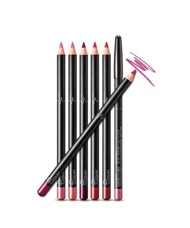CHUANGOU 6pcs waterproof lip liner set long lasting makeup lip liner pencil lipstick