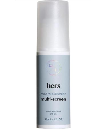 Hers Multi-Screen Hydrating Mineral Sunscreen - Broad Spectrum SPF 50 | 1 fl oz | International Shipping - Buy Online on GoSupps.com