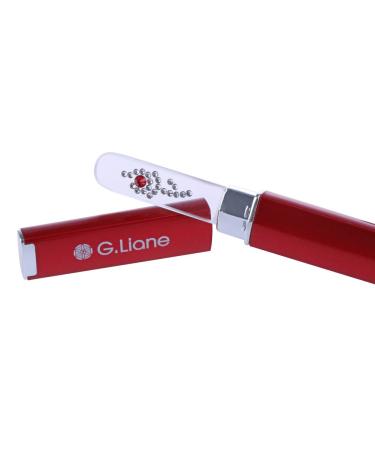 G.Liane Glass Manicure File with Genuine Qualified Crystals Shape and Smooth Nail File Tool with Case Best for Gentle & Safe Nail Care Kit for Beautiful Fingernails (Red Rose)