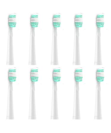 CILGEWH Replacement Toothbrush Heads Compatible with Fairywill Electric Toothbrush Brush Head 10 Pack for FW-507/508/551/515/917/908/959 FW-D1/D3/D7/D8 White