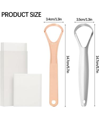 SSKHE Tongue Cleaner 4 Pack - Stainless Steel Metal Tongue Scraper for Fresh Breath - Ideal for Adults - Buy Online on GoSupps.com