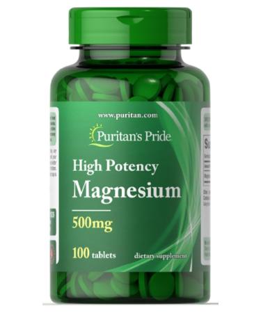 Puritans Pride Puritan's Pride - Magnesium 500 mg | Muscle and Nerve Support 100 Tablets