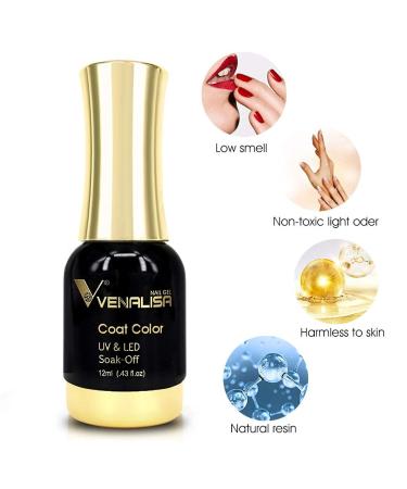 VENALISA Black & White Gel Nail Polish Kit - 2 Pcs Soak Off UV LED Nail Art Set for DIY Manicure at Home | International Shipping - Buy Online on GoSupps.com