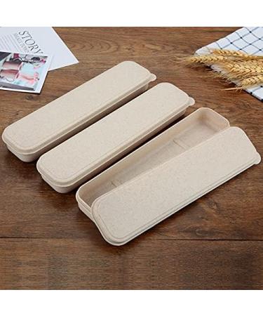 Eco-Friendly Spoon Storage Box | Waterproof Toothbrush & Utensils Case | Portable Wheat Straw Kitchen Organizer for Camping - Buy Online on GoSupps.com