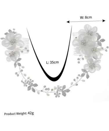 FRCOLOR Chiffon Flower Comb Flower Hair Accessories European and American Hair Combs Wedding Hair Comb Bridal Headdress Wedding Hair Accessories Handmade Hair Combs Bride The Flowers Veil - Buy Online on GoSupps.com