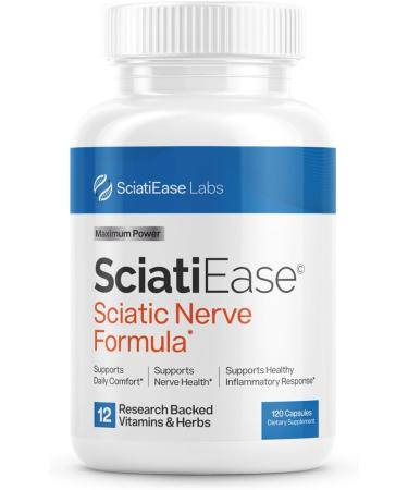 SciatiEase Sciatic Nerve Health Support - Supplement with AlphaPalm, Pea, Vitamin B Complex, Alpha Lipoic Acid 300mg - 120 Capsules - Nerve Support Formula