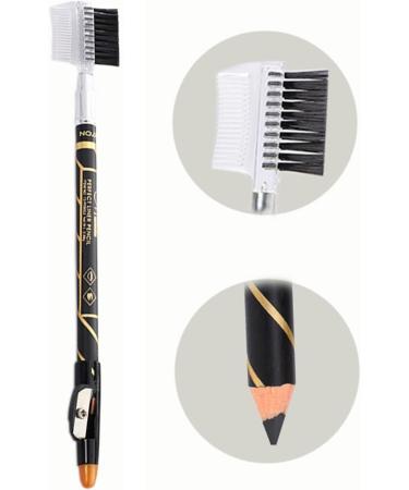 Eyebrow Pencil Sweat-Proof Waterproof Eyebrow Pencil Portable 2 in 1 Waterproof Eyeliner Pencil Built-in Sharpener and Brush Fill Beard Gaps for Hairline Eyebrow Bread Black - Buy Online on GoSupps.com