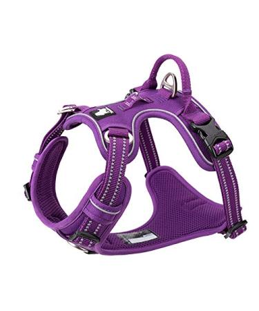 Truelove no pull dog harness reflective dog harness for dogs adjustable soft padded pet vest with simple operating handle TLH56512 L Purple