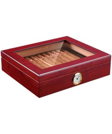 Cigar Boxs Humidors Handcrafted Cecigar Desktop Humidor with Embedded Leather Cigar Case Cigar Box Moisturizifragrant Cetransparent Sunroof Built-in Humidifier About 35 Sticks - Buy Online on GoSupps.com