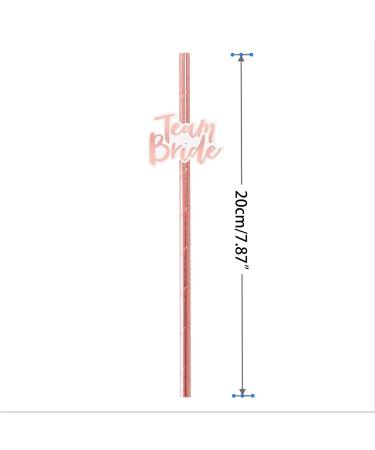 12pc Rose Golden Paper Straws With Flags Wedding Party Bridal Shower Accessories Birthday Drinking Straw Gift Straws - Buy Online on GoSupps.com