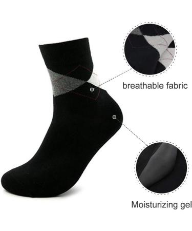 1 paire d'imprim s Argyle hydratants ramollissant cracke D Skin Gel Chaussettes de talon noir pour hommes - Buy Online on GoSupps.com