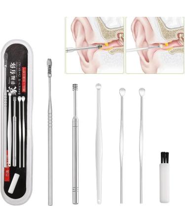 6pcs Stainless Steel Spiral Ear Wax Pickers Remover - Silver Color - Buy Online on GoSupps.com