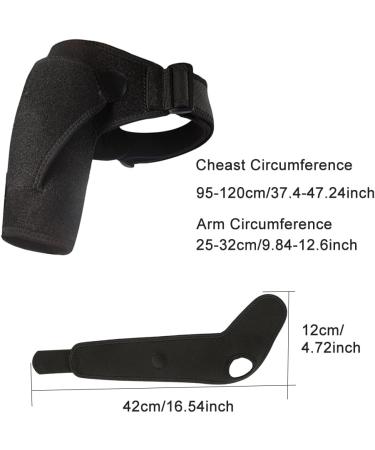 Sunerlory Adjustable Neoprene Shoulder Support Bandage for Dislocation - Black Orthosis for Left & Right Shoulder - Buy Online on GoSupps.com