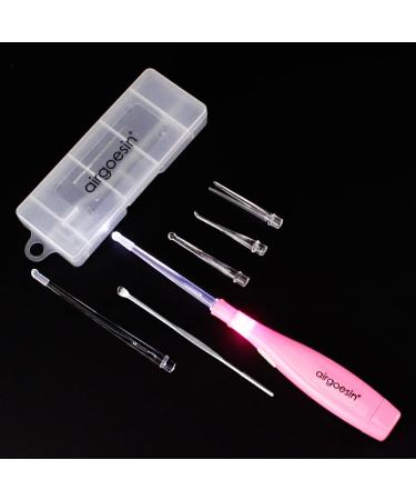 Airgoesin Longer Attachment Lighted Tonsil Stone Remove Tool Pink 5 Adapters Tonsillolith Pick Oral Examination
