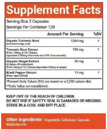 VitaCosmoX Turmeric Curcumin with Bioperine 1200 mg Veggie Capsules 240 Count Non-GMO Vegan - Buy Online on GoSupps.com