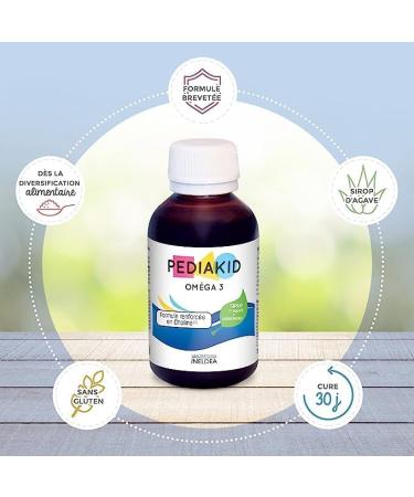 PEDIAKID - Omega 3 - Natural Dietary Supplement - Exclusive Agave Syrup Formula - Rich in DHA - Promotes Good Brain Function - Lemon Cola Flavor - 125ml Bottle - Buy Online on GoSupps.com