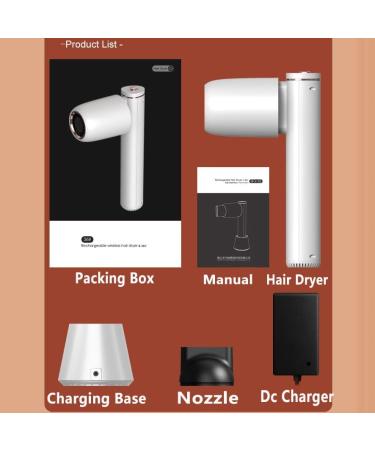 Cordless Hair Dryer Battery Operated Hair Dryer Rechargeable Portable Hairdryer for Indoor Outdoor Camping Tourism - Buy Online on GoSupps.com